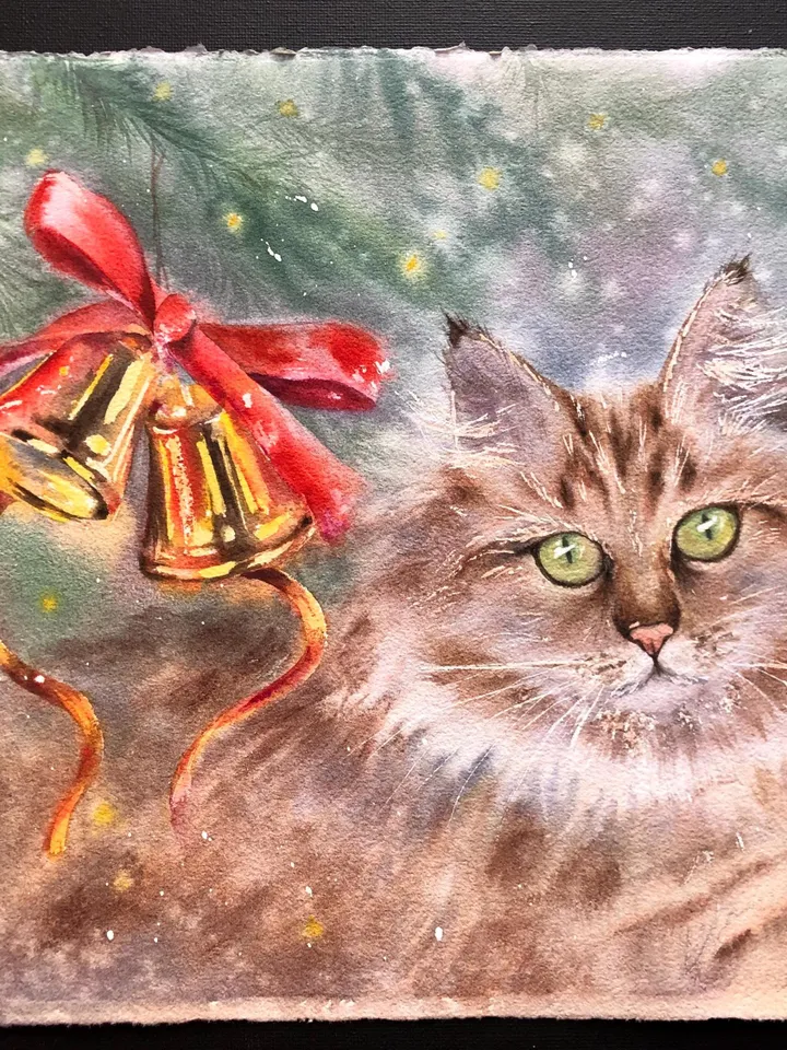 Cats Original Painting Animals Watercolor Painting Kitty Painting Cat Portrait