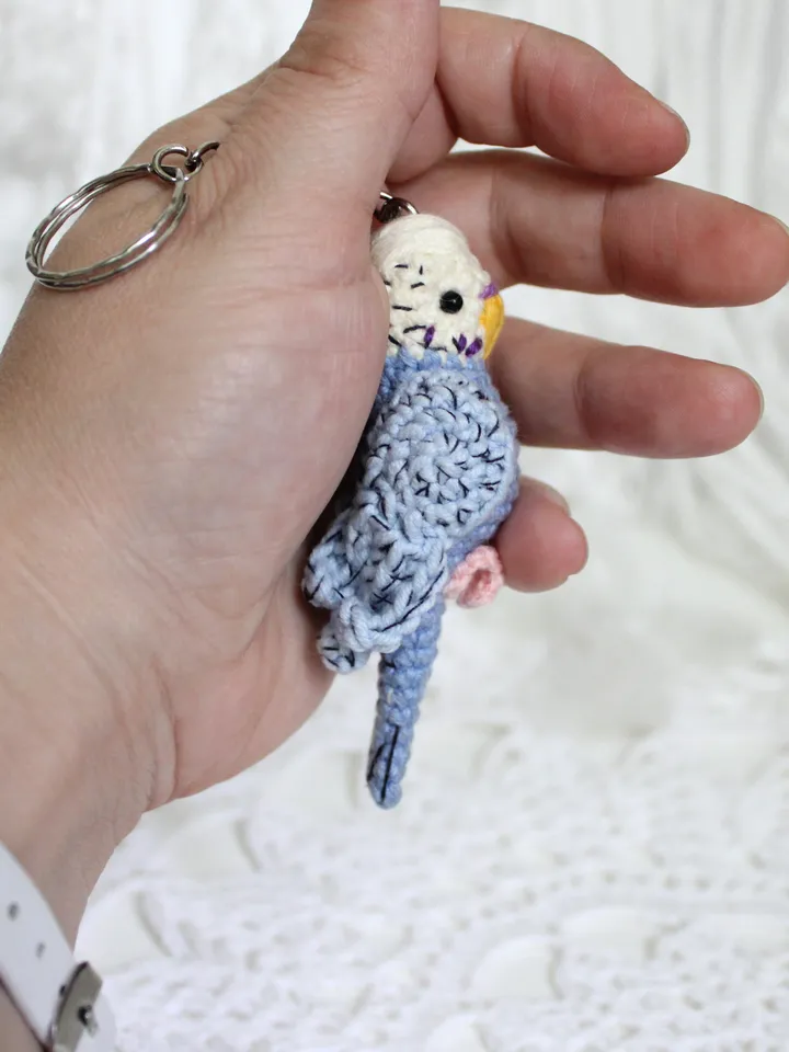 Budgie keychain crochet pattern PDF in English