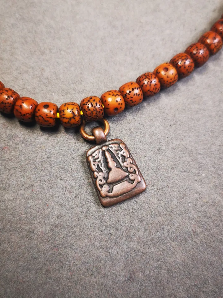 Gandhanra Handmade  Mala Counter Pendant,Stupa, Pagoda, Prayer Beads Accessories,Made of Red Copper