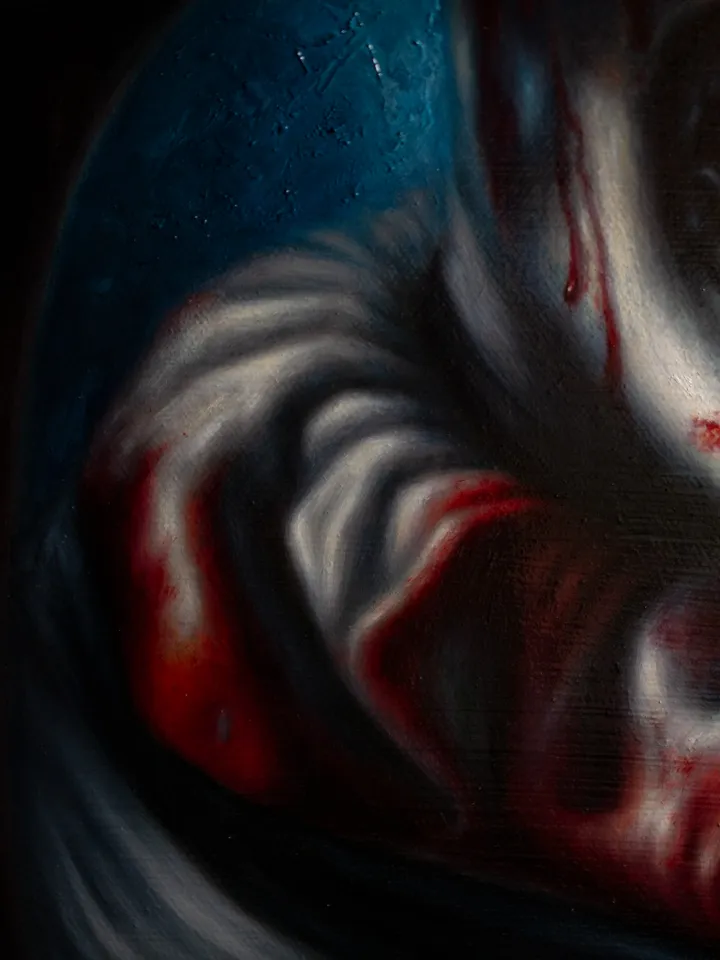Original oil painting Terrifier Art the Clown