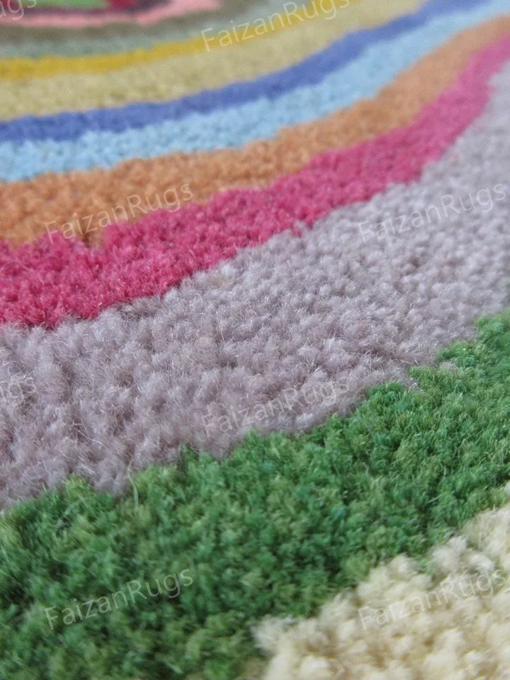 Multi Color | Irregular Shaped Hand-Tufted Vibrant Colors Wool Rug | Handmade Area Rug for Home, Bedroom, Living Room, Kids Room, Custom Rug