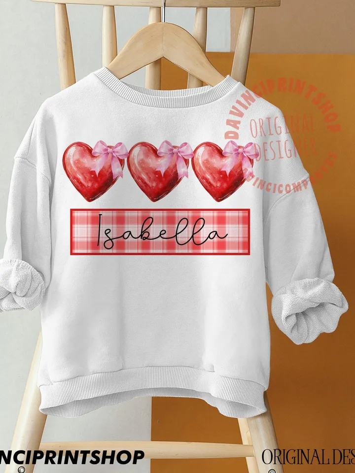Watercolor Personalized Kids Valentines Png, Valentines Day PNG, Kids Valentines Day Design, Custom Valentine, Girls Valentine png, Love png