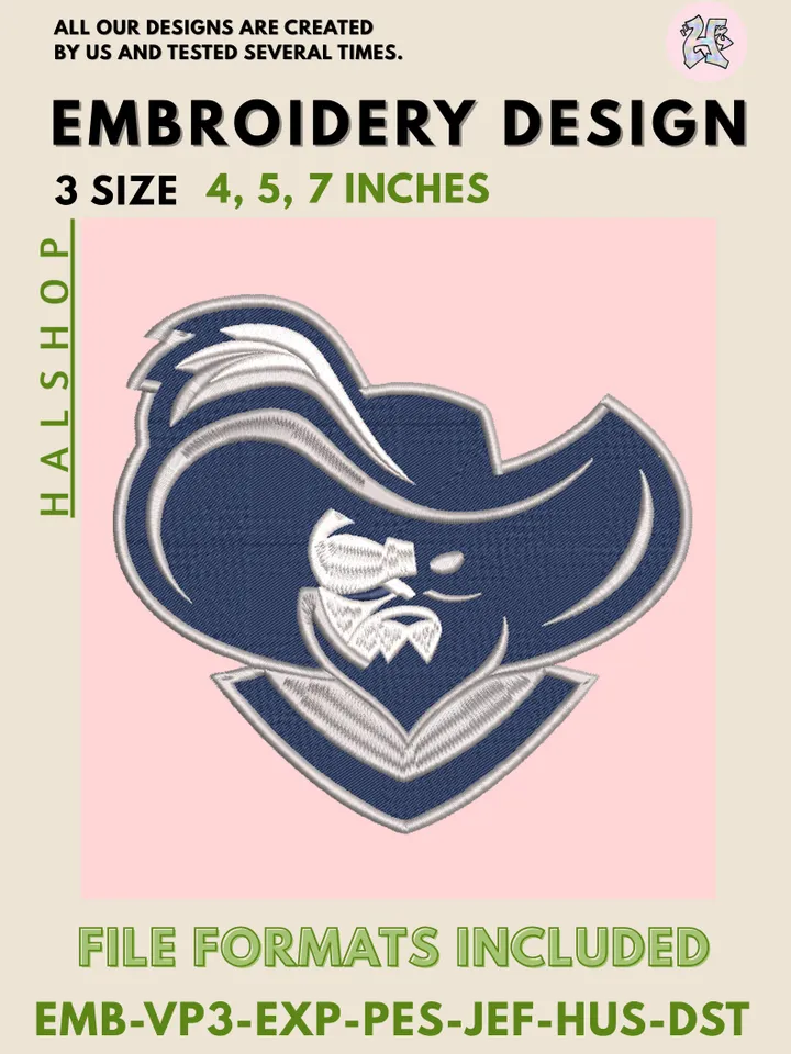 NCAA Xavier Musketeers Embroidery Design | Xavier University Logo | Machine Embroidery File | Digital Download