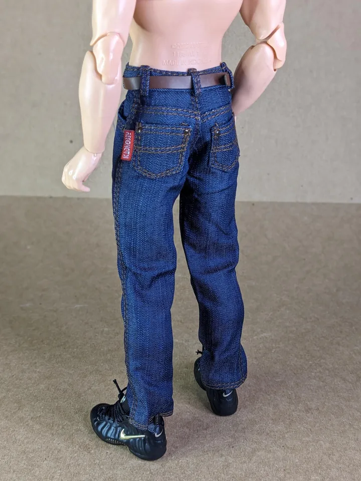 Classic blue jeans for 1/6 scale fashion male doll (muscular or action body)