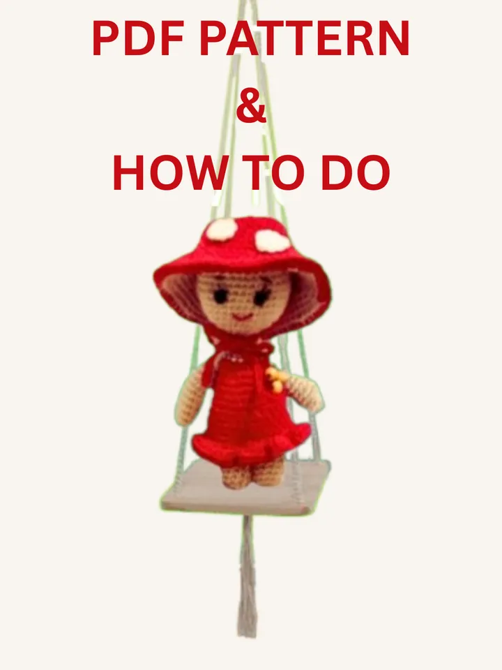Red Crochet Mushroom Keychain โ PDF Pattern (Amigurumi Tutorial)