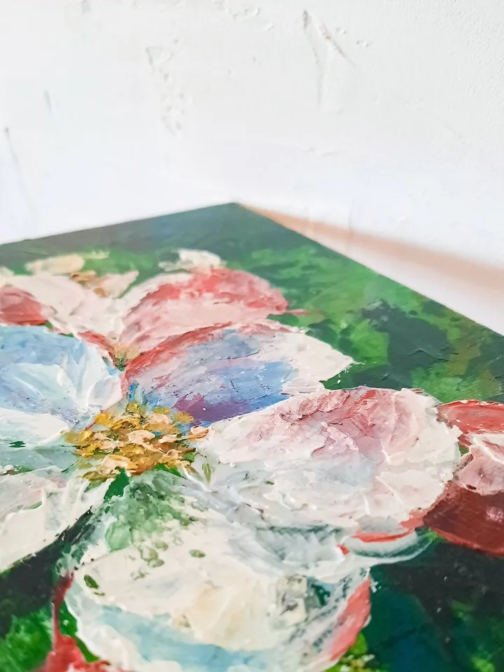 Blooming tree Original acrylic painting Apple flower Small painting Floral art