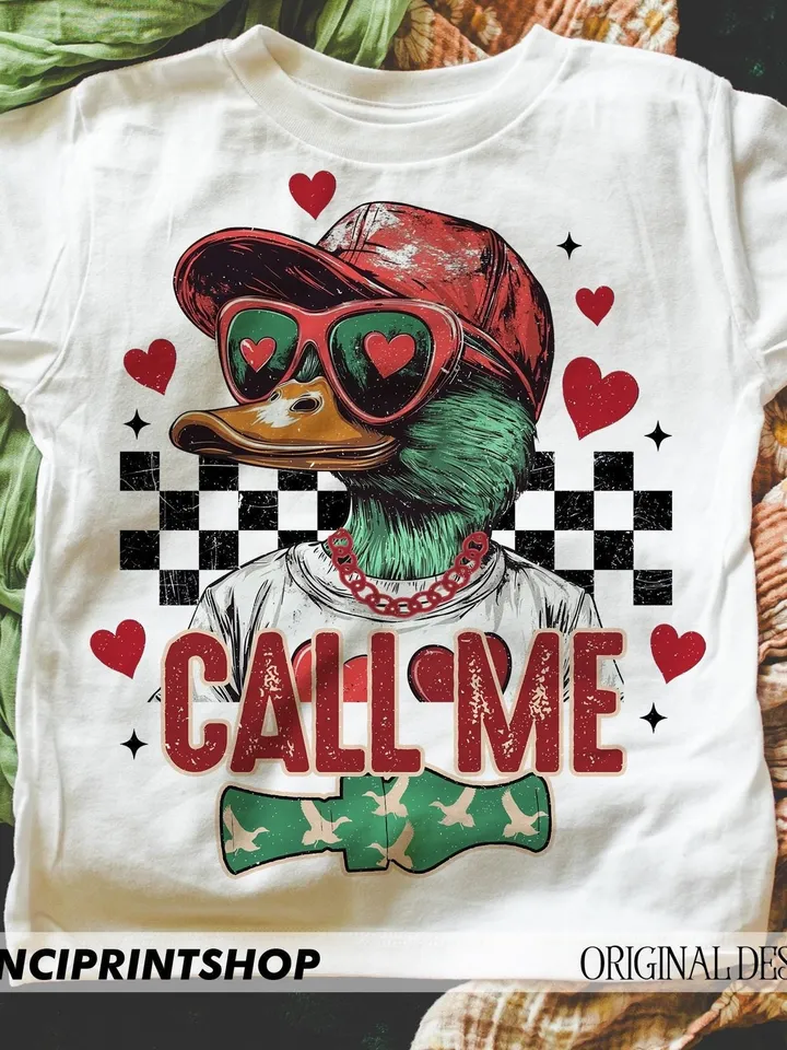 Boys Valentines png, Kids Valentine Sublimation Shirt Design, Valentines png, Toddler Valentines, Valentines Duck hunting png, Call me png