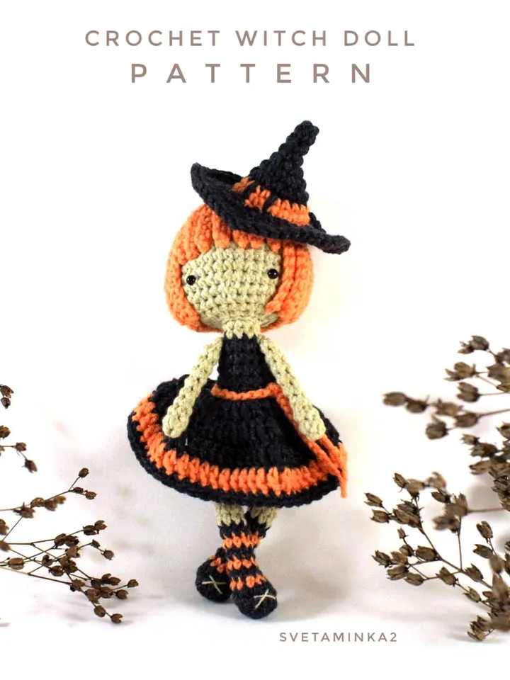 Crochet Witch Doll Pattern. Amigurumi Doll. Digital Download. PDF.