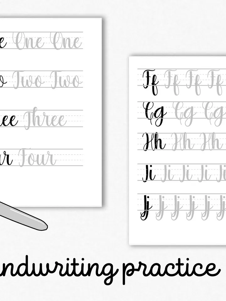 Calligraphy Handlettering Tracing Sheets, Brush Font, Tracing Alphabet & Words