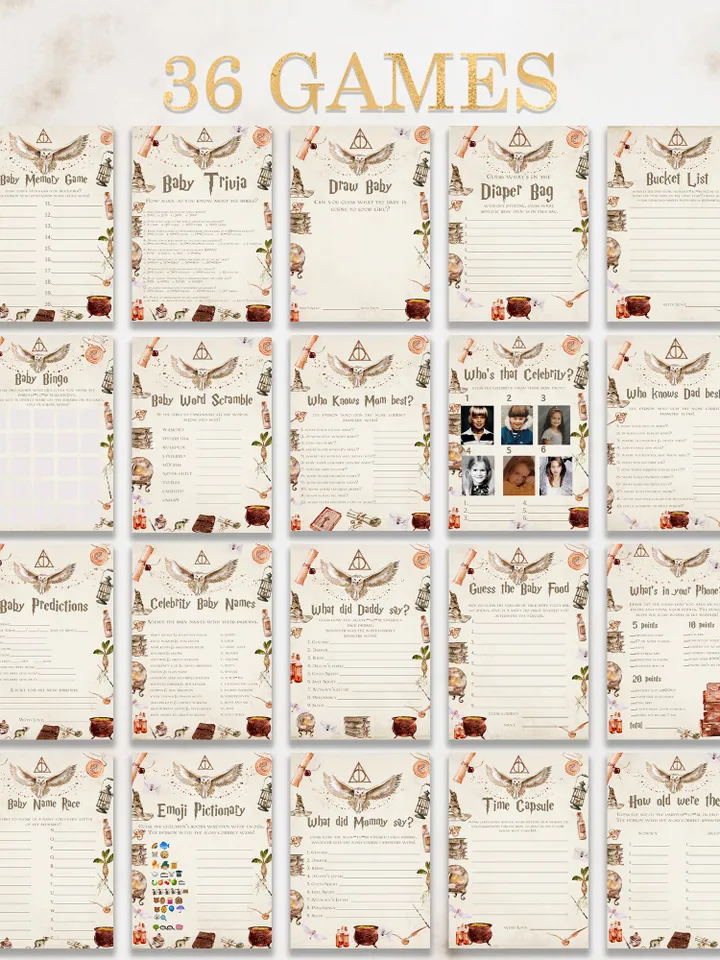 Wizarding World Baby Shower Games; Magic School Baby Shower Games; Printable Wizarding World Baby Shower Party Games; wh1