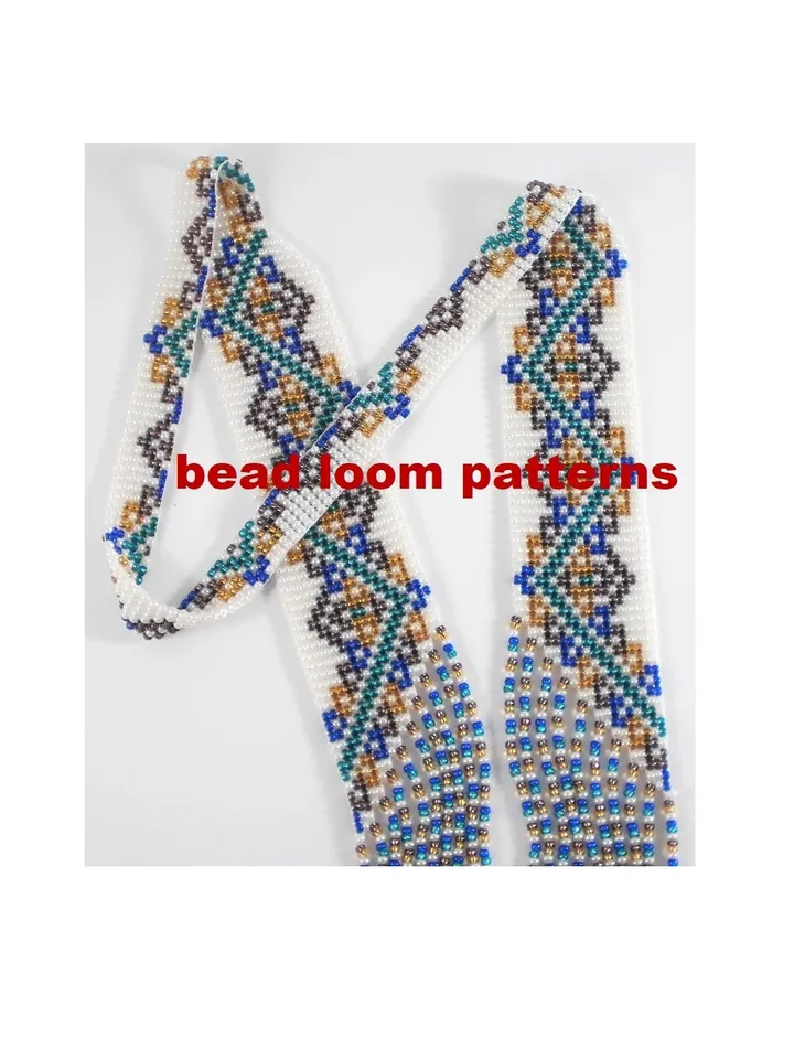 Bead loom patterns, schemes for a Gerdan-Split-Loom Necklace, Beading Loom only Pattern, Instant Download, PDF