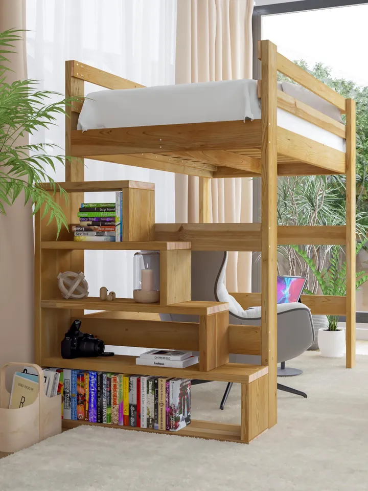 DIY PDF Twin Size Mattress Loft Bed with Stairs Plans - Twin Loft Bed Frame Tutorial & Easy Build Guide