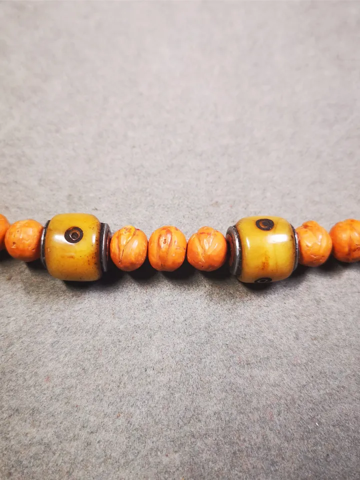 Gandhanra Yak Bone Carved Tibetan Mala Spacer Beads,Marker Beads for Prayer Beads Necklace Accessories,0.47&quot; × 0.47&quot;