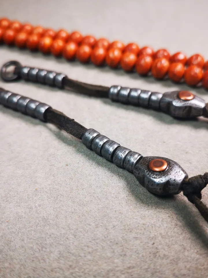 Gandhanra Handmade Tibetan Buddhist Mala Counters,Prayer Bead Counters,Made of Cold Iron,Copper Inlaid