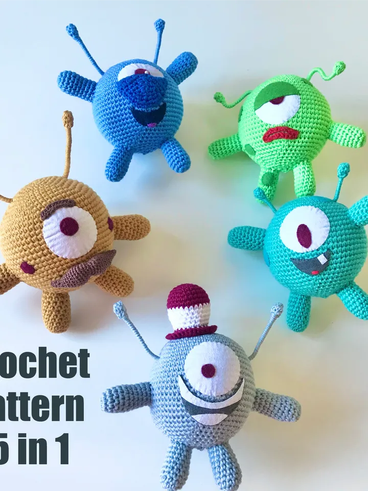 Crochet pattern Brothers Martians