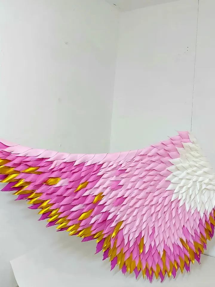 Wedding Backdrop Hanging wings, Gold pink winged swing, hanging swing wings, ceiling suspension