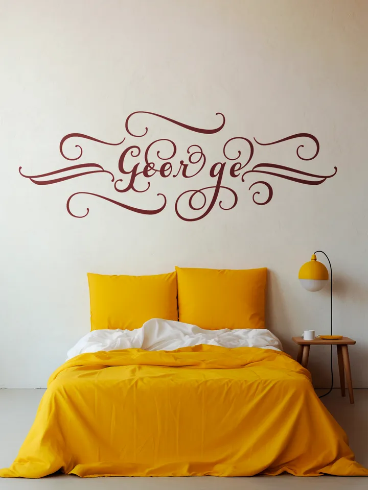George - name in Samantha style with bright letters, digital design