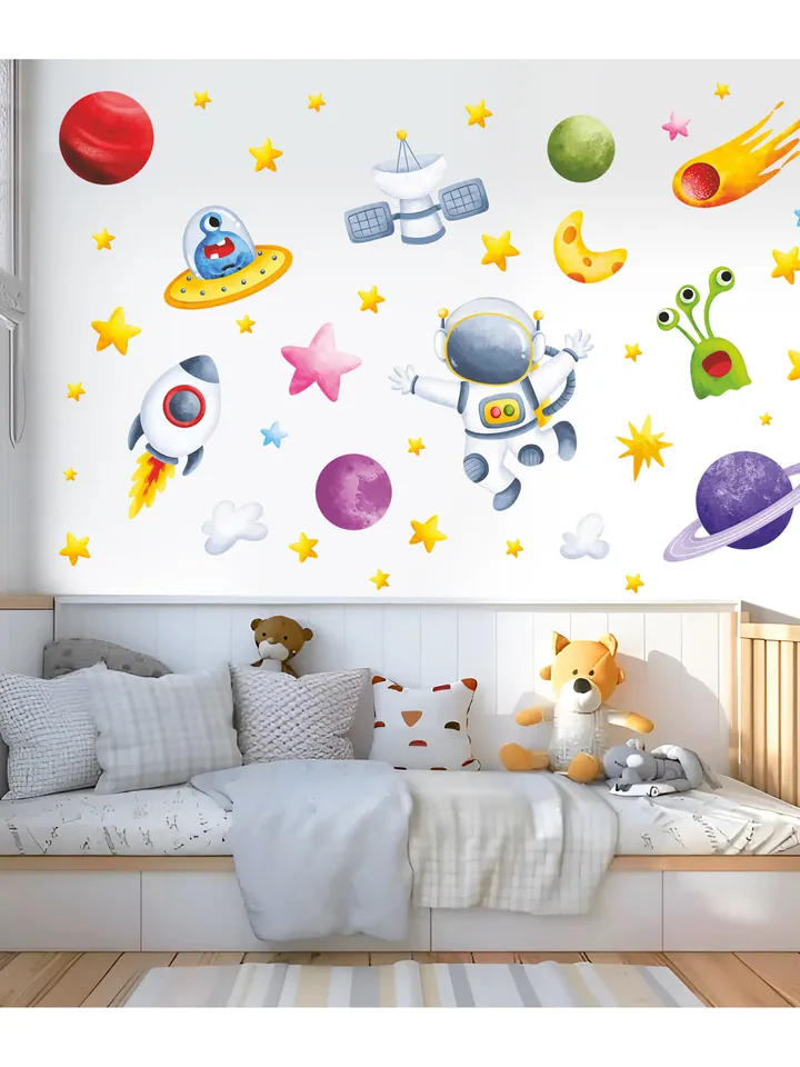 Space Wall Decal Planets Stickers Peel and stick el3