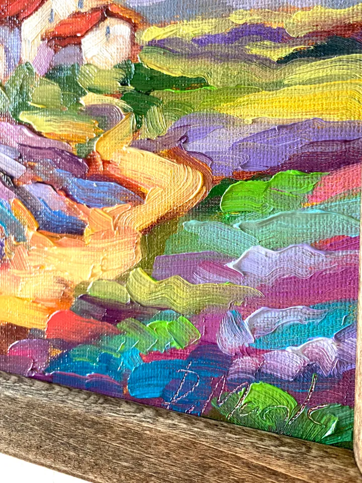 Lavender Fields Painting Tuscany Original Art Landscape Oil Painting ...