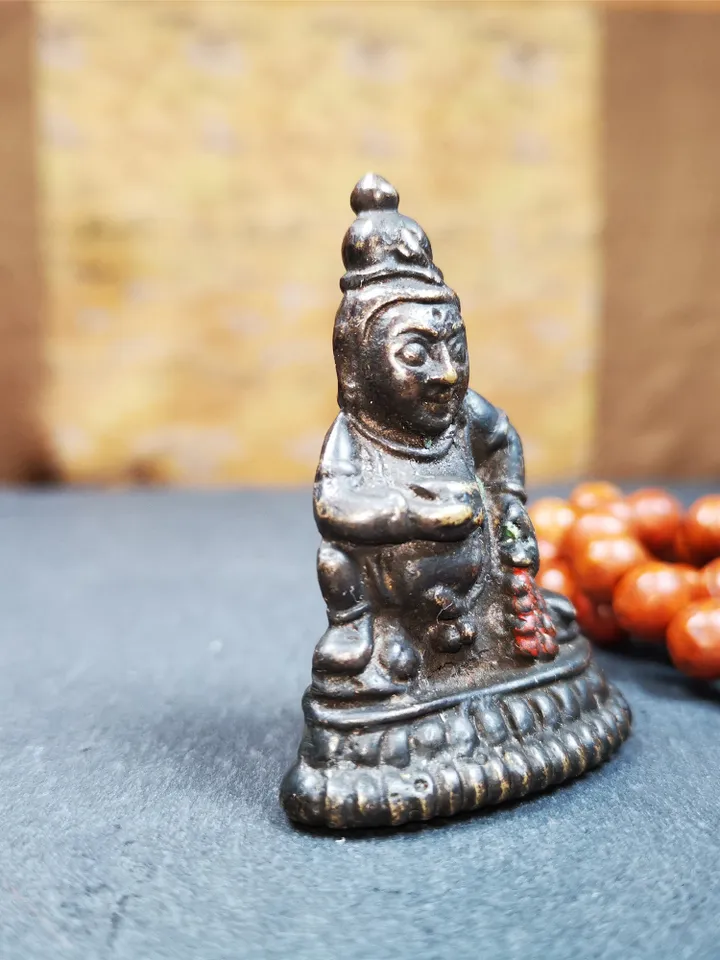 Gandhanra Acient Tibetan Statue Yellow Jambhala(Dzambhala) ,80 Years Old