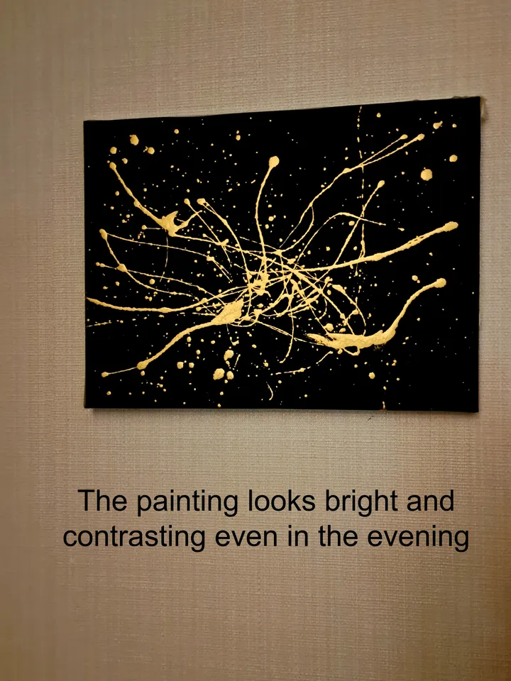 "Birth of the Galaxy" interior oil painting on canvas gold and black abstraction modern art