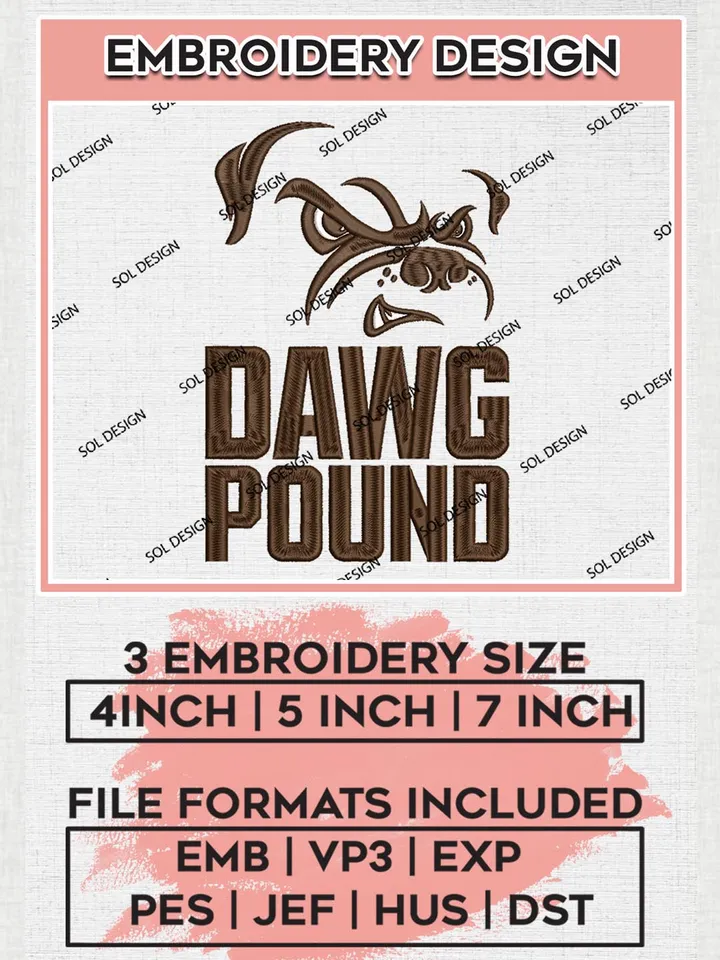 NFL Cleveland Browns Logo Machine Embroidery Design Files, NFL Browns, NFL Embroidery Designs, NFL Cleveland Browns Machine Embroidery Design, Digital Download