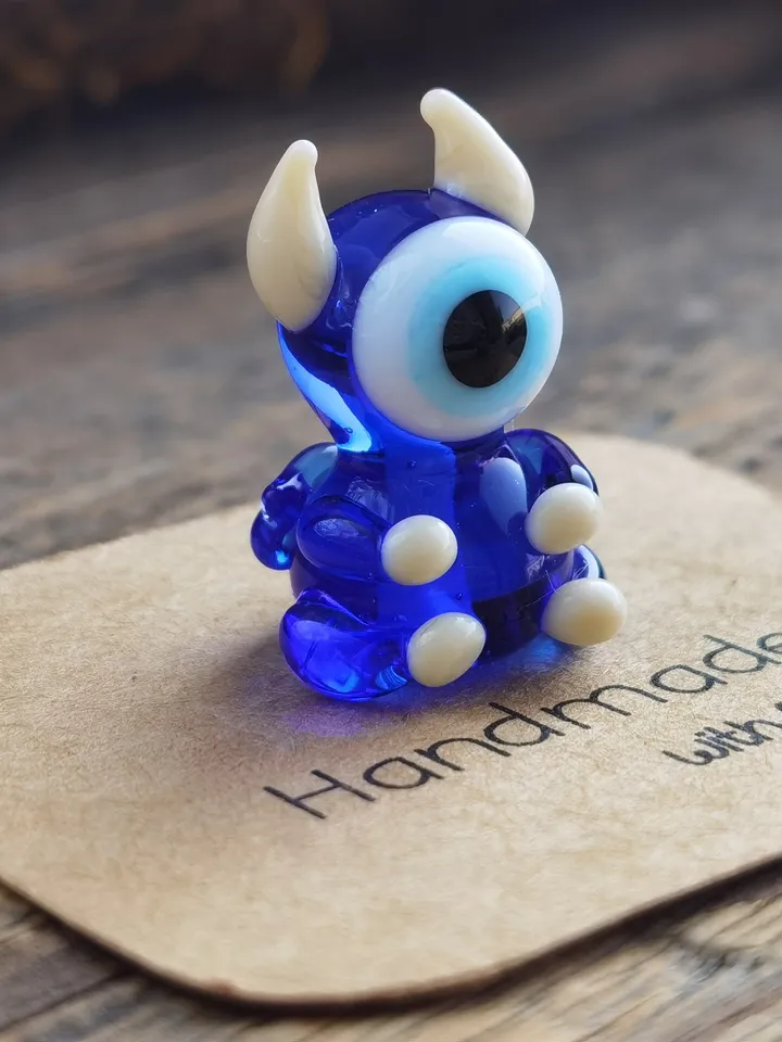 EVIL EYE monster figurine Tiny monster miniature glass monster figurine monster sculpture for terrarium decoration or fairy garden decor