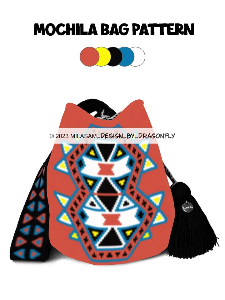 SET of Crochet Bag Patterns, Wayuu Mochila Bag, Tote Bag DIY, Beach Bag, Shoulder bag, boho handbag Updated / Double 93