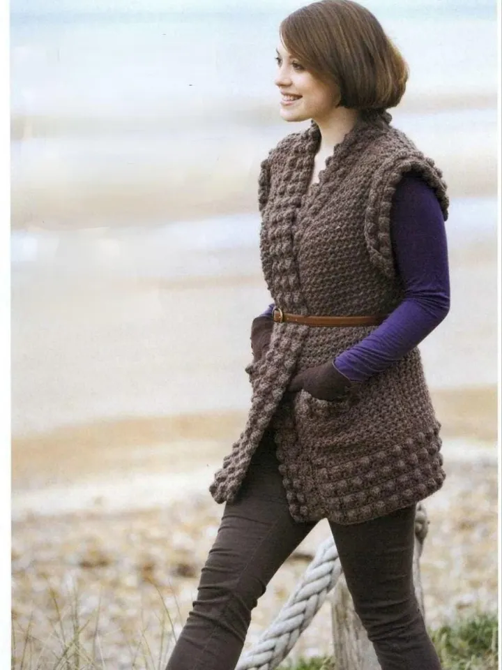 Vest crochet pattern, chunky vest pattern, waistcoat pattern pdf, sleeveless cardigan instant download