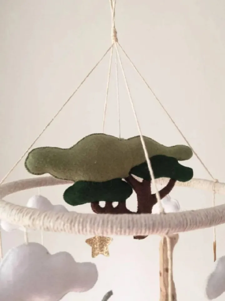 Jungle theme baby mobile, Safari mobile, crib mobile, Neutral mobile