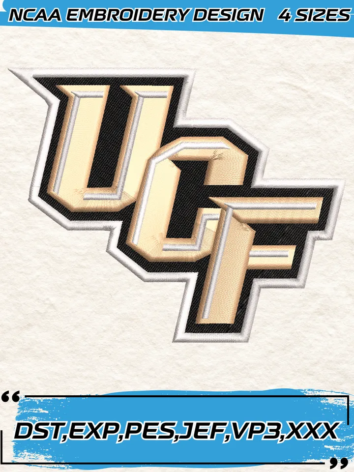 UCF Knights Logos Embroidery Designs,NCAA Logo Embroidery Design,Machine Embroidery Design File,4 Sizes, Digital Download