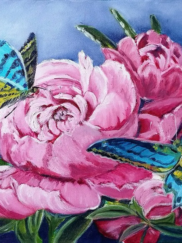Original oil painting on canvas Flower still life