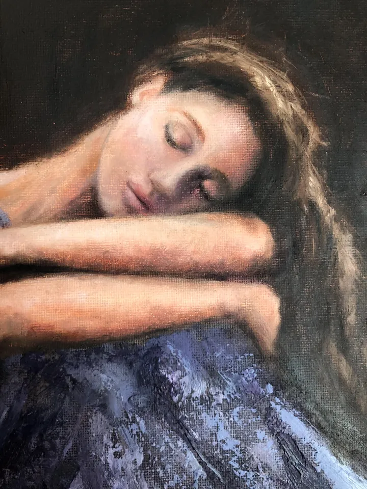 Woman Original Painting Girl Painting Female Wall Art Figurative Painting Ballerina Painting