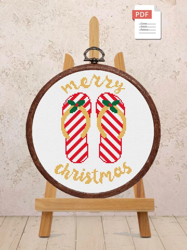 Merry Christmas Cross Stitch Pattern, Christmas Cross Stitch Pattern, Christmas Shales Cross Stitch Pattern #hld013