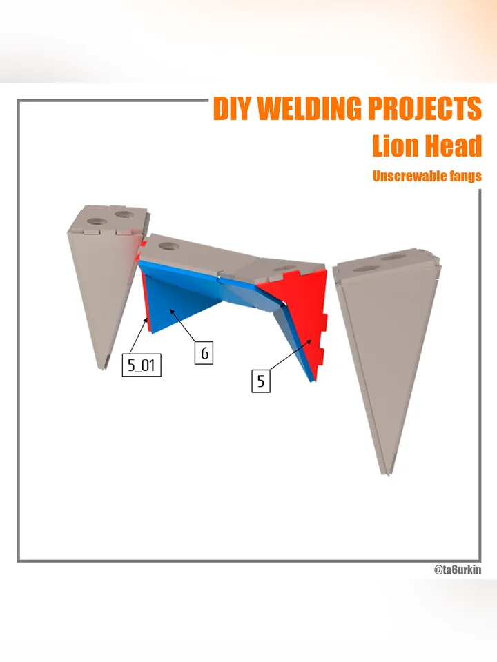 Welding Project Plans Drawings Lion Head (DXF, PDF)