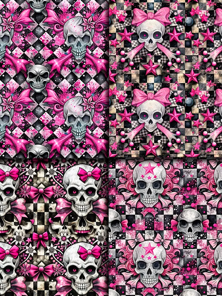 Patterns with cute skulls 16 pieces, Magic paper for printing, creativity, scrapbooking, office.
Patterns with cute skulls 16 pieces, Magic paper for printing, creativity, scrapbooking, office.