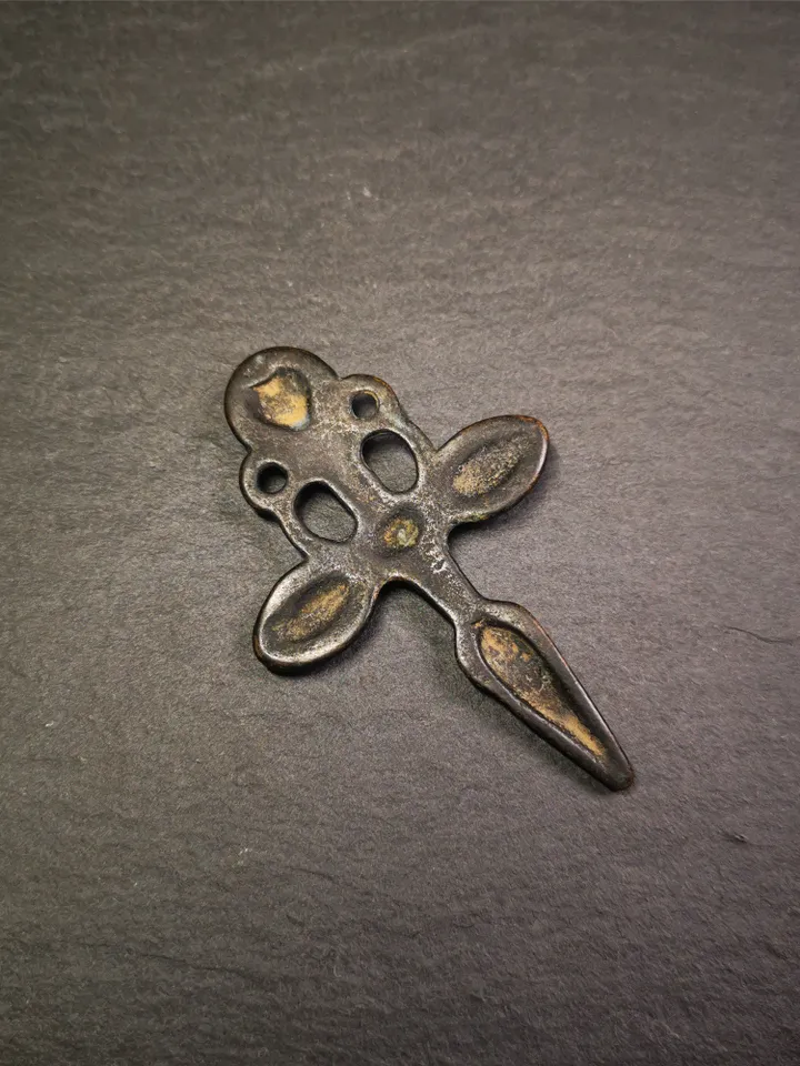 Gandhanra Vintage Phurba Amulet,Kila(Dorje Phurba) Pendant,Tibetan Budhist Ritual Implement,made of Thokcha,2.6",60 Years Old