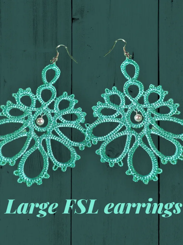 Free Standing Lace Earrings Tatting machine embroidery design FSL pattern digital embroidery design jewerly embroidery motif