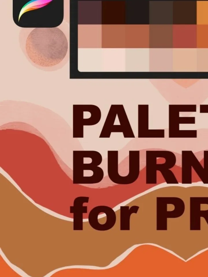 Palette Burn Orange for Procreate - Warm Fire & Sunset Color Palette