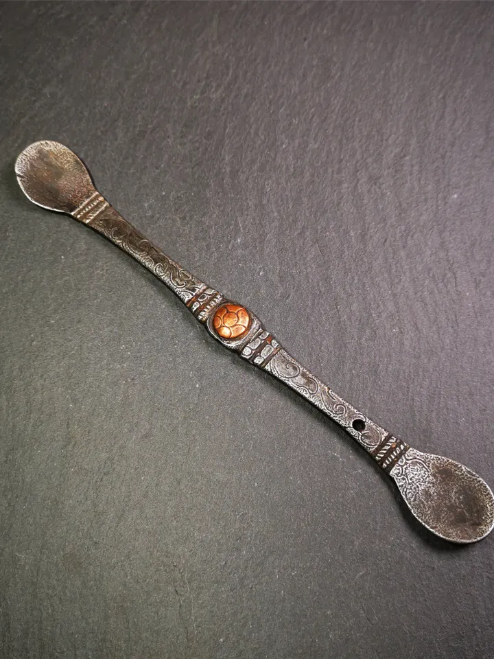 Gandhanra Handmad Tibetan Buddhist Tsog Offering Spoon,Serving Ritual Implement for Worship Ceremony,7.5" Length