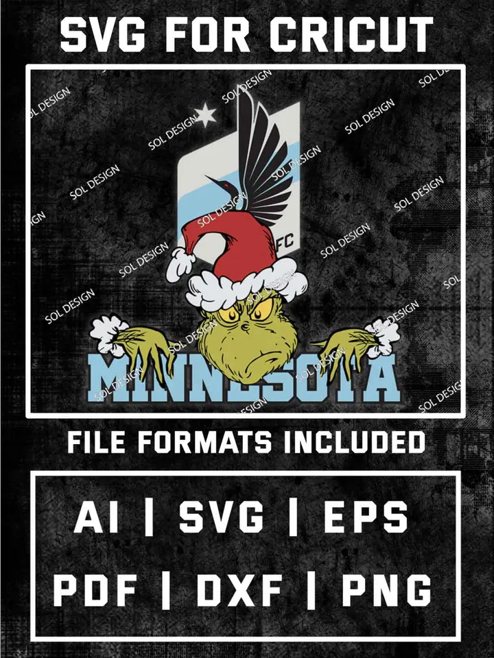 Grinch Minnesota United FC SVG, MLS SVG Design, MLS Minnesota United FC Logo SVG, MLS Minnesota Cricut, Christmas Svg, Grinch svg, Digital Download