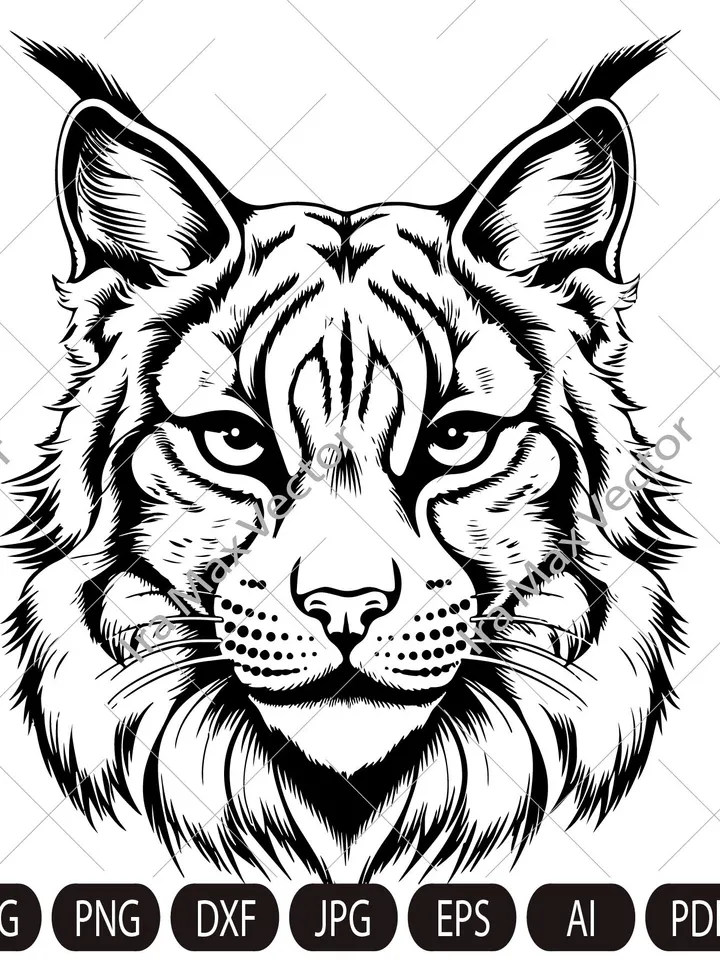 Lynx Svg, Lynx Clipart, Lynx Png, Lynx Head, Lynx Cut Files , Lynx Silhouette, Wild Cat Silhouette,Lynx printable