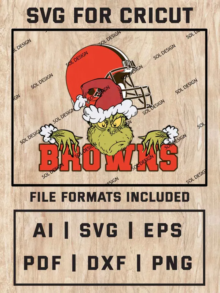 Grinch Cleveland Browns SVG, NFL SVG Design, NFL Cleveland Browns SVG, NFL Browns Cricut, Christmas Svg, Grinch svg, Digital Download