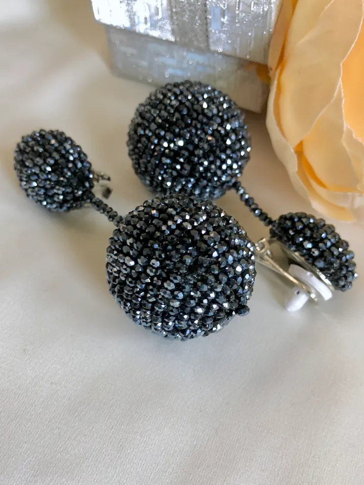 Sphere and Ball Beaded Earrings clip-on