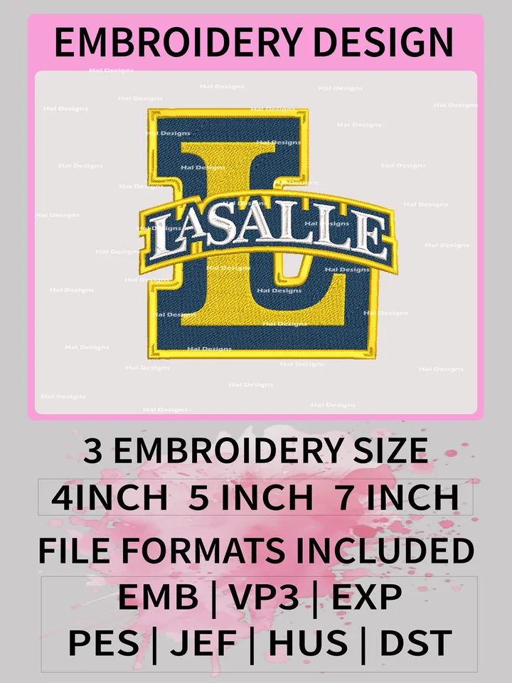 NCAA La Salle Explorers Embroidery File, 3 Sizes, 6 Formats, NCAA Machine Embroidery Design, NCAA Logo, NCAA Teams