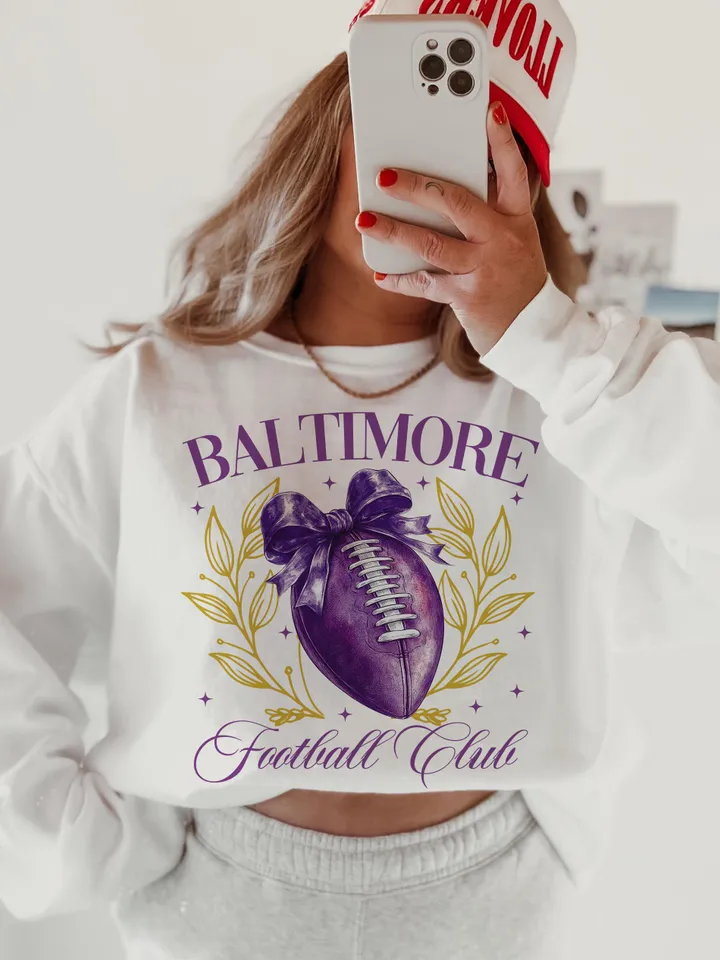 Football png, Coquette Football PNG, Baltimore Football PNG, Football Team PNG,Baltimore Football Sweatshirt, Football Purple Team Football
