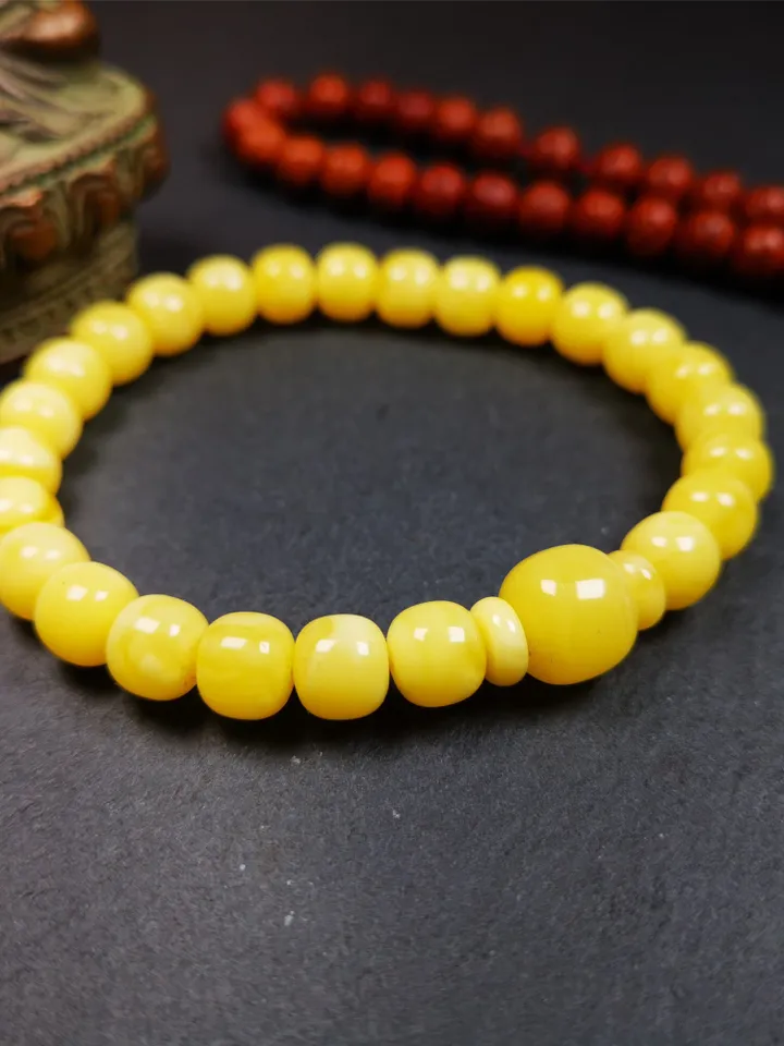 Gandhanra Tibetan Amber Beads Bracelet, 26 Beads,9.8&quot;