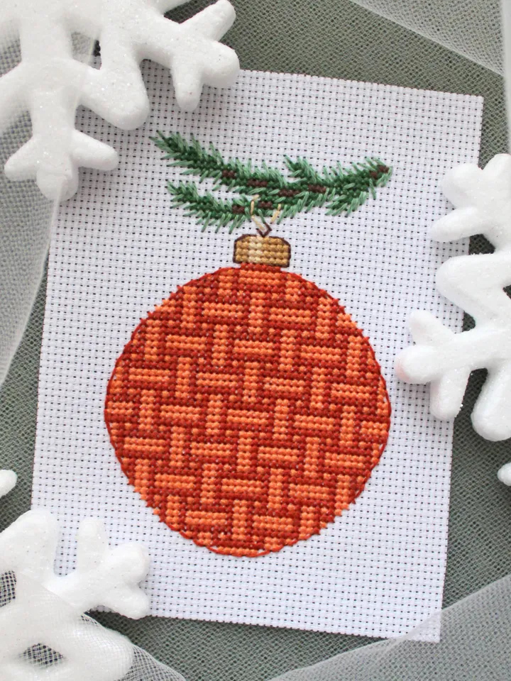 Cross stitch pattern PDF - Christmas ornament - simple geometric design