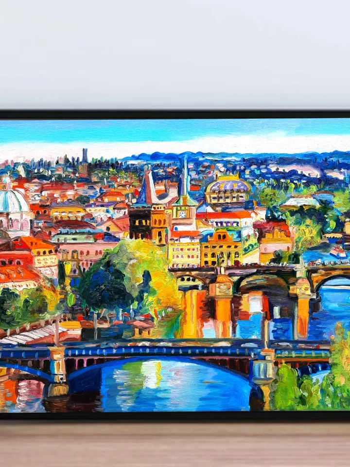 Prague Art Original Oil painting Czech Republic Oil on canvas