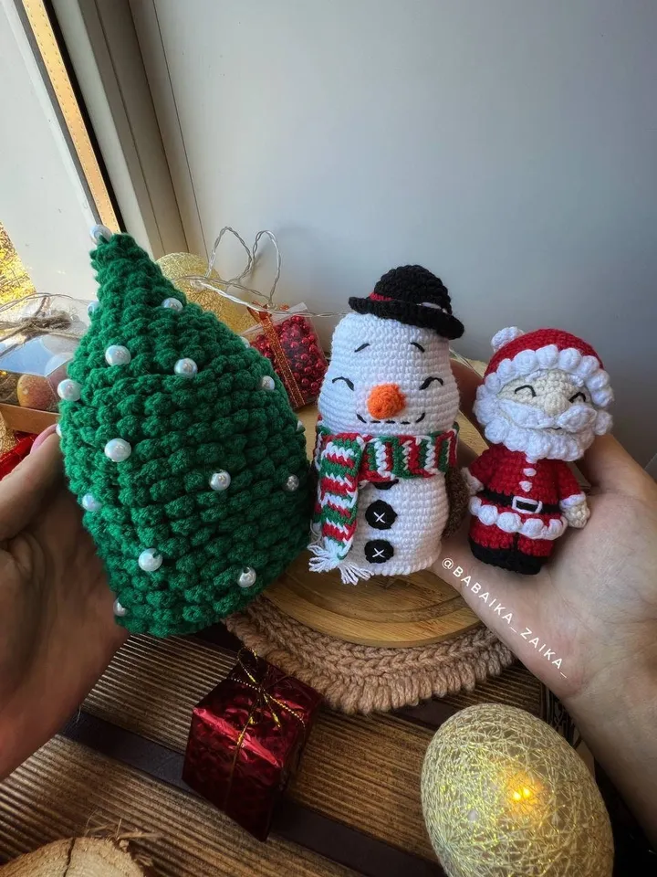 PDF Christmas SET: Santa Claus Snowman Christmas Tree Christmas ornament Christmas decoration Xmas toy Christmas Pattern Amigurumi Pattern